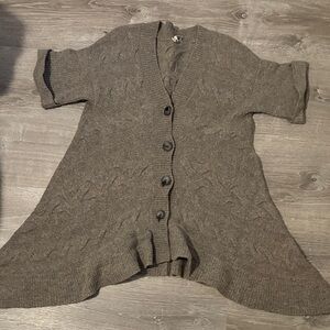 Moth Anthropologie Asymmetrical Hem Wool Cardigan Sweater Women's Sz L